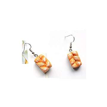 Toast Bread Dangle Earrings Resin Food Imitate Cute Funny Earrings for Women Birthday Party Gifts-2p...