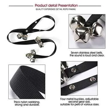 ROPO 2 Dog Bells for Door Potty Training, Adjustable Nylon Dog Doorbell with Whistle for Dogs to Ring to Go Outside, Suitable Puppy Doggie Dog Training & All Door Handles of Various Sizes
