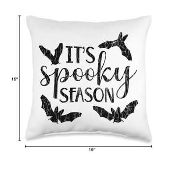 Funny Halloween Spooky Graphic & More It's Spooky Season Fun Halloween Pumpkin Fall Ghost Graphic Throw Pillow, 16x16, Multicolor