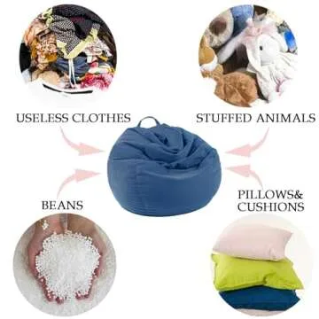 LPMOERA Eco-Friendly Stuffed Animal Storage Bean Bag Cover