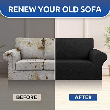 KEKUOU Stretch Sofa Cover for 3 Cushion Couch 79-94"
