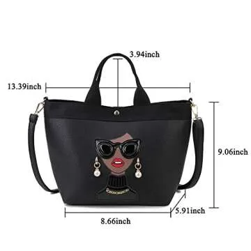 ENJOININ Novelty 3D Lady Face Purse for Women Casual Shopping Bag Top Handle Satchel Handbags Shoulder Bag Totes