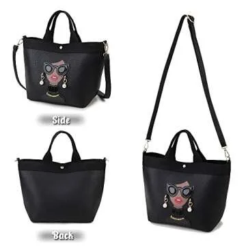 ENJOININ Novelty 3D Lady Face Purse for Women Casual Shopping Bag Top Handle Satchel Handbags Shoulder Bag Totes