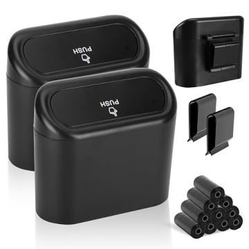 EcoNour Mini Car Trash Can with Lid for Side Door and Back seat (2 Pack) | Car Trash Bin Organizer, ...