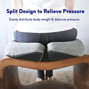 Cushion Lab Patented Pressure Relief Seat Cushion for Long Sitting Hours on Office/Home Chair, Car, Wheelchair - Extra-Dense Memory Foam for Hip, Tailbone, Coccyx, Sciatica - Light Grey
