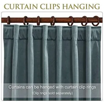 StangH Stone Blue Velvet Drapes - Room Darkening Window Curtains for Living Dining Room Nursery Kids Home Decor Thermal Insulated Back Tab Curtain Panels, W52 x L120, 2 Panels