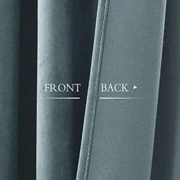 StangH Stone Blue Velvet Drapes - Room Darkening Window Curtains for Living Dining Room Nursery Kids Home Decor Thermal Insulated Back Tab Curtain Panels, W52 x L120, 2 Panels