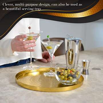 WALBROOK Gold Accent Table - Small, Golden Table with Decor For Bedroom & Living Room