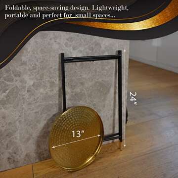 WALBROOK Gold Accent Table for Bedroom & Living Room