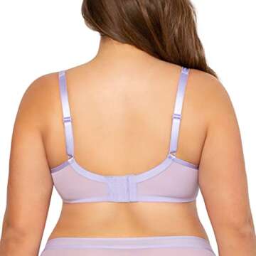 Curvy Couture Curvy Couture Women's Tulip Sexy Lace Plus Size Push Up Bra , Lavender Mist, 42DDD