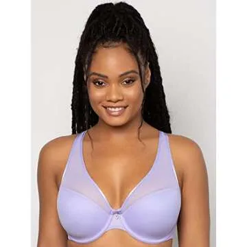 Curvy Couture Curvy Couture Women's Tulip Sexy Lace Plus Size Push Up Bra , Lavender Mist, 42DDD