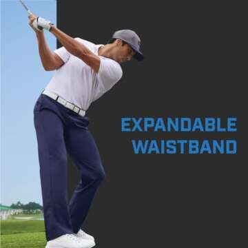 PGA TOUR Men's Golf Pants with Expandable Waistband