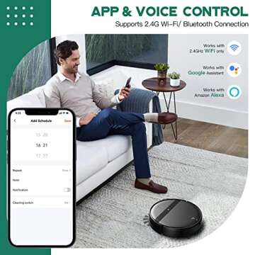 Kilgone Robot Vacuum and Mop Combo, Robotic Vacuum Cleaner with WiFi/App/Alexa, Tangle-Free Suction,...