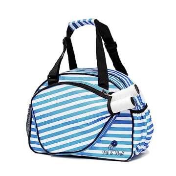 Pik’le’Ball Women's Pickleball Sport Tote Bag - Stylish, Durable Design with Paddle Pocket, Styl...