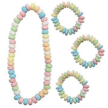 The Dreidel Company Stretchable Bracelet & Necklace Candy, Multicolor Fruit-Flavored Candy for Kids,...