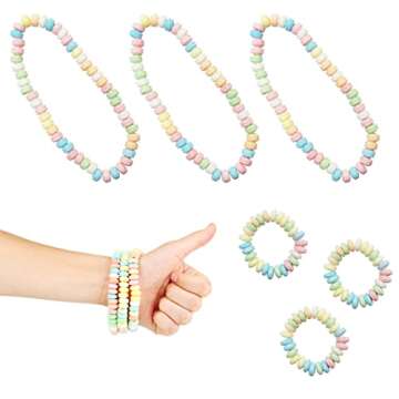 The Dreidel Company Stretchable Bracelet & Necklace Candy, Multicolor Fruit-Flavored Candy for Kids, and Party Favors, Individually Wrapped (24-Pack)