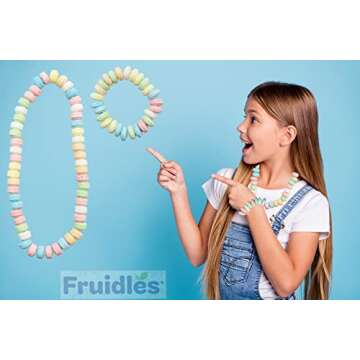 The Dreidel Company Stretchable Bracelet & Necklace Candy, Multicolor Fruit-Flavored Candy for Kids, and Party Favors, Individually Wrapped (24-Pack)