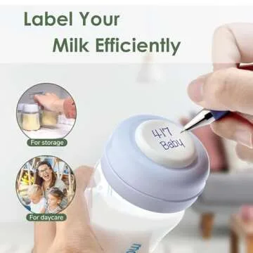 Maymom Screw Lids Aka Travel Caps with Rewritable Sealing Disc Compatible with Avent Bottle, Maymom Wide Mouth Bottles; Cap Replace Avent Natural Bottle Sealing Ring and Sealing Disc, 6pcs. (Blue)