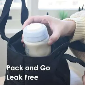 Maymom Screw Lids Aka Travel Caps with Rewritable Sealing Disc Compatible with Avent Bottle, Maymom Wide Mouth Bottles; Cap Replace Avent Natural Bottle Sealing Ring and Sealing Disc, 6pcs. (Blue)