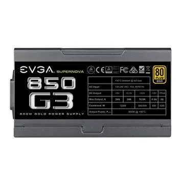 EVGA 850 G3 Power Supply - 80 Plus Gold, Modular Design