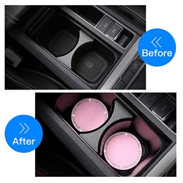 Stylish 2 Pack Bling Cup Holder Coasters for Cars