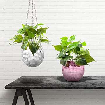 Chic Disco Ball Planter - Self-Watering Hanging Pot
