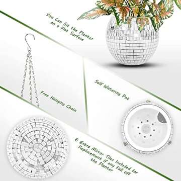 Chic Disco Ball Planter - Self-Watering Hanging Pot