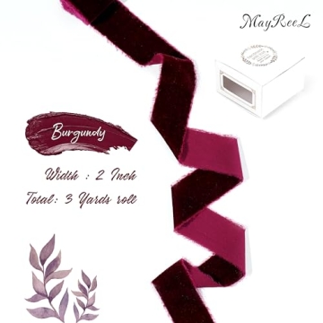 MAYREEL Burgundy Velvet Ribbon for Weddings and Crafts