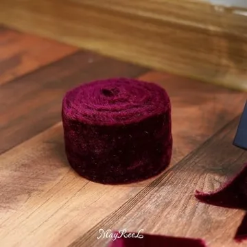 MAYREEL Burgundy Velvet Ribbon for Weddings and Crafts