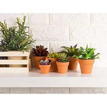 Juvale 10-Pack Mini Terracotta Pots with Drainage Holes