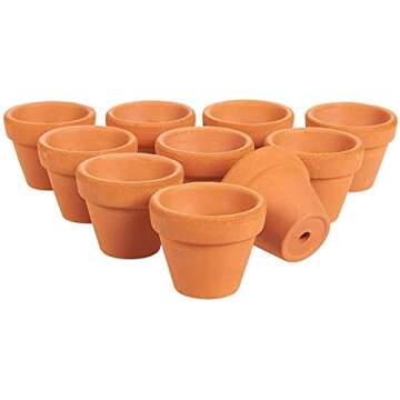Juvale 10-Pack Mini Terracotta Pots with Drainage Holes