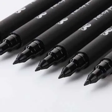 Mr. Pen- Pens, Felt Tip Pens, Black Pens, Pack of 6, Fast Dry, No Smear, Fine Point Pens Black, Black Felt Tip Pens, Bible Journaling Pens, Felt Pens, Planner Markers, Pens for Journaling