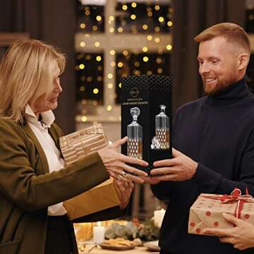  LIGHTEN LIFE Crystal Whiskey Decanter 29oz - Elegant Gift