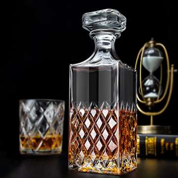  LIGHTEN LIFE Crystal Whiskey Decanter 29oz - Elegant Gift
