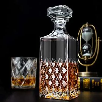  LIGHTEN LIFE Crystal Whiskey Decanter 29oz - Elegant Gift