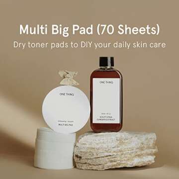 ONE THING Multi Big Pads 70 PCS | DIY Dry Toner Pads, Large Size Exfoliating Soft Lightweight Cotton...