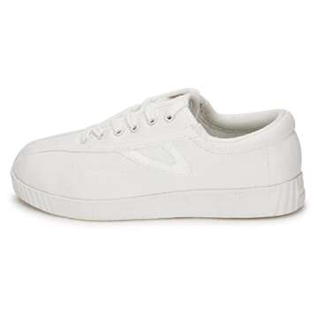 TRETORN Nyliteplus Canvas Sneakers Women's Lace-Up Casual Tennis Shoes Classic Vintage Style, White/White, 6