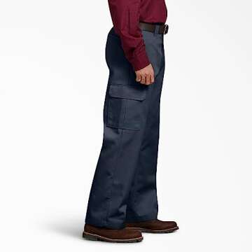 Dickies mens Relaxed Straight-fit Cargo work utility pants, Dark Navy, 36W x 30L US