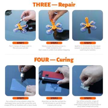 LOMEEN Windshield Repair Kit - 2 Pack with Enhanced Injection Head for Easy Repairs