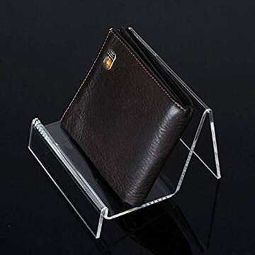 5 Pack Clear Acrylic Wallet Display Stand Retail Store Holder Shelf for Glasses,Wallet Display Offic...
