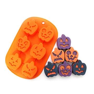 FantasyDay Halloween Pumpkin Chocolate Wafer Mold - Multi-Use Silicone Molds for Baking and More