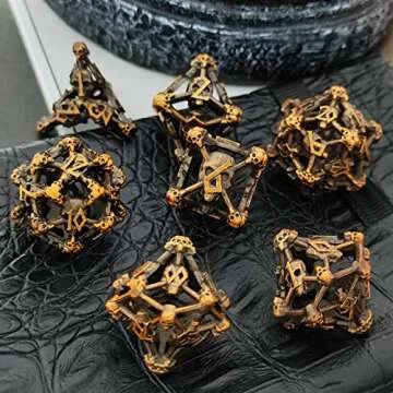 AJKDEUIH Metal Skull Dice Set for D&D Games