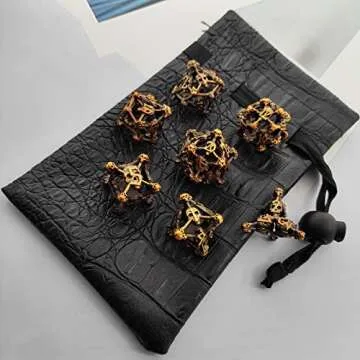 AJKDEUIH Metal Skull Dice Set for D&D Games