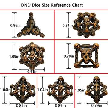 AJKDEUIH Metal Skull Dice Set for D&D Games