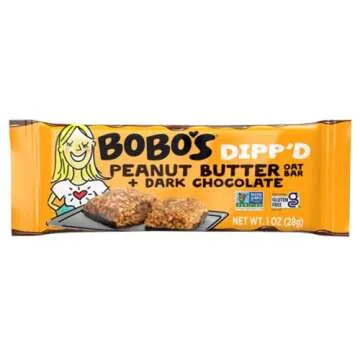 Bobo's Dipp’d Bars Variety Pack, Original Chocolate Chip (10 bars), Peanut Butter Chocolate Chip (10 bars) and Double Chocolate (10 bars) (30 ct Case), Healthy Everyday Snack