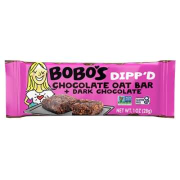 Bobo's Dipp’d Bars Variety Pack, Original Chocolate Chip (10 bars), Peanut Butter Chocolate Chip (10 bars) and Double Chocolate (10 bars) (30 ct Case), Healthy Everyday Snack