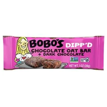 Bobo's Dipp’d Bars Variety Pack, Original Chocolate Chip (10 bars), Peanut Butter Chocolate Chip (10 bars) and Double Chocolate (10 bars) (30 ct Case), Healthy Everyday Snack