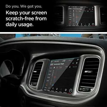 Spigen Tempered Glass Screen Protector [Glas.tR Slim] designed for Jeep Wrangler (2018-2022), Gladiator (2020-2022) 8.4" Dashboard Touchscreen - Matte/Anti Glare/Anti Finger Print