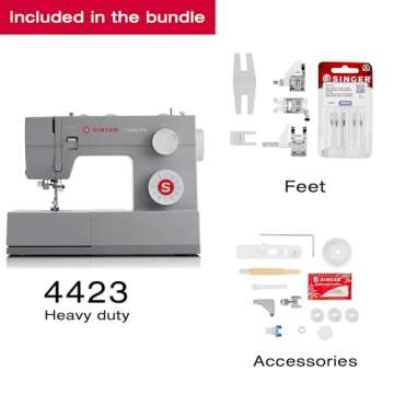 SINGER Heavy Duty 4423 High Speed Sewing Machine with Accessory Kit | Strong Motor With Enhanced Pie...