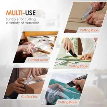 Heavy Duty Utility Knife Set with Ergonomic Design and Sharp Blades